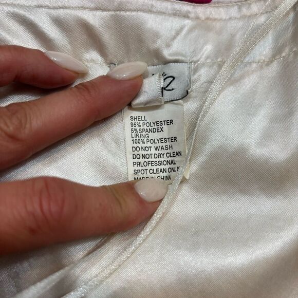 Cache Brand Strapless Satin Floral‎ Mermaid Gown Size 2 - Picture 13 of 16